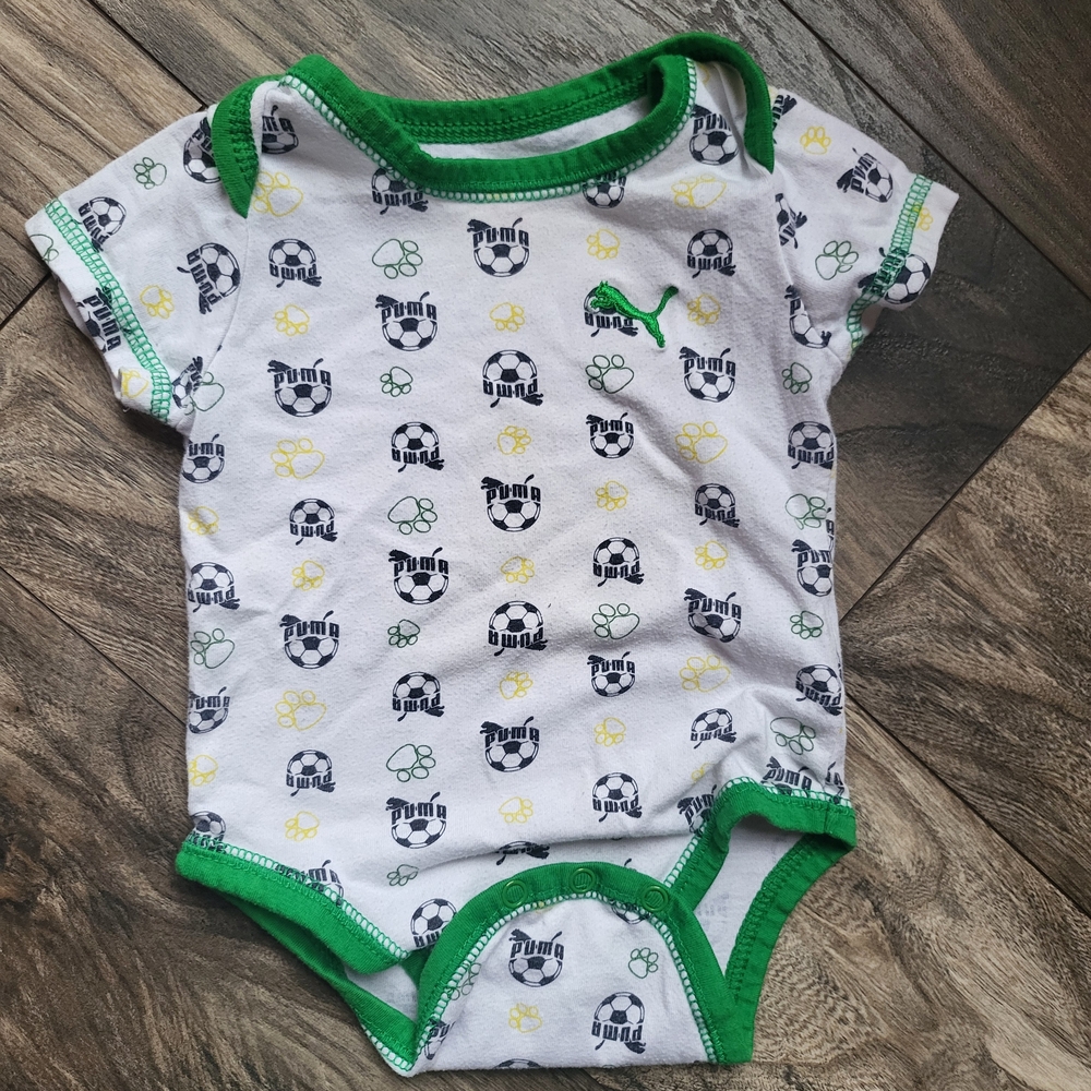 Puma Green and White Kids One Piece